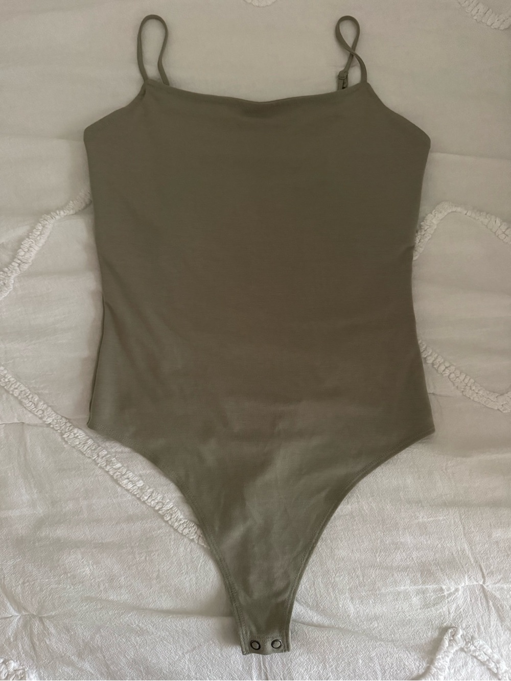 American Eagle Outfitters Olive Ribbed Women’s One-Piece Bodysuit